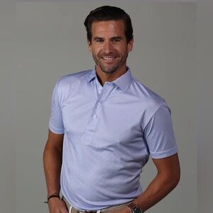 Collars & Co. Semi-Spread Collar Polo Regent Blue Stripe Size Large NEW With Tag